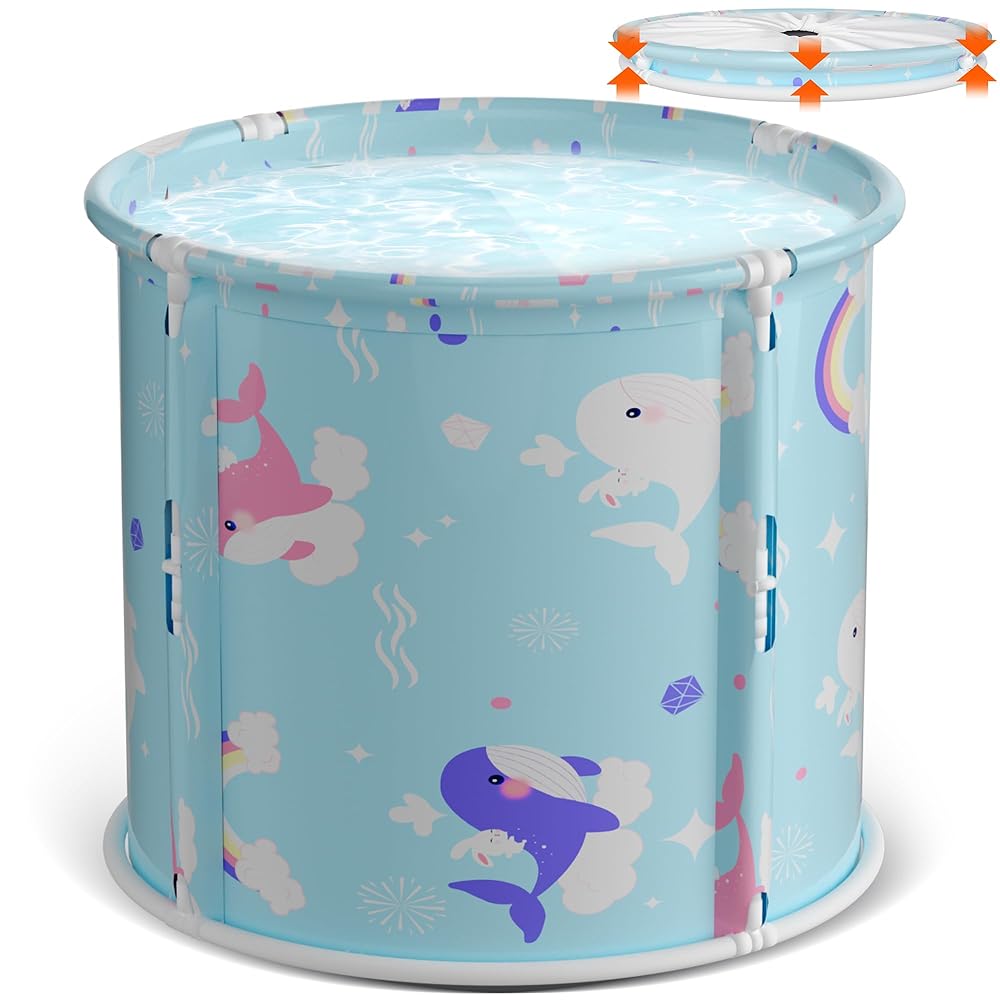 Foldable Transportable Bathtub for Youngsters – Japanese Soaking Spa Tub for Boys and Women, Supreme for Bathe Stall Use, Out of doors Ice Bathtub, and Remedy Periods