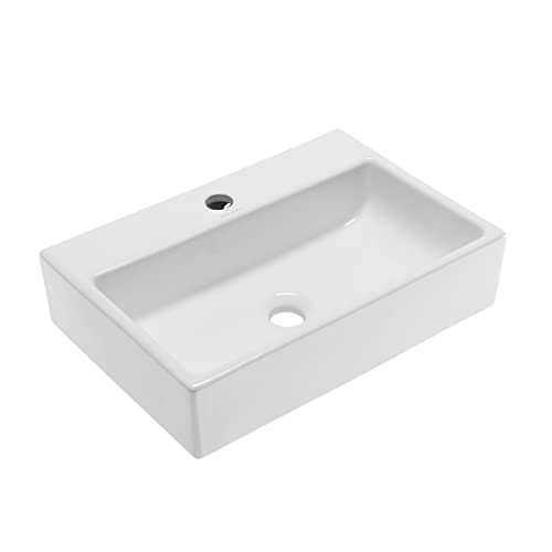 Swiss Madison SM-VS203 Claire 20-Inch Shiny White Rectangular Vessel Sink